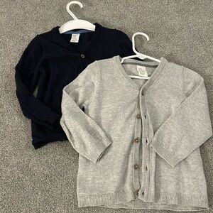 H&M cardigans baby toddler 12-18 mo boy girl unisex blue gray set bundle